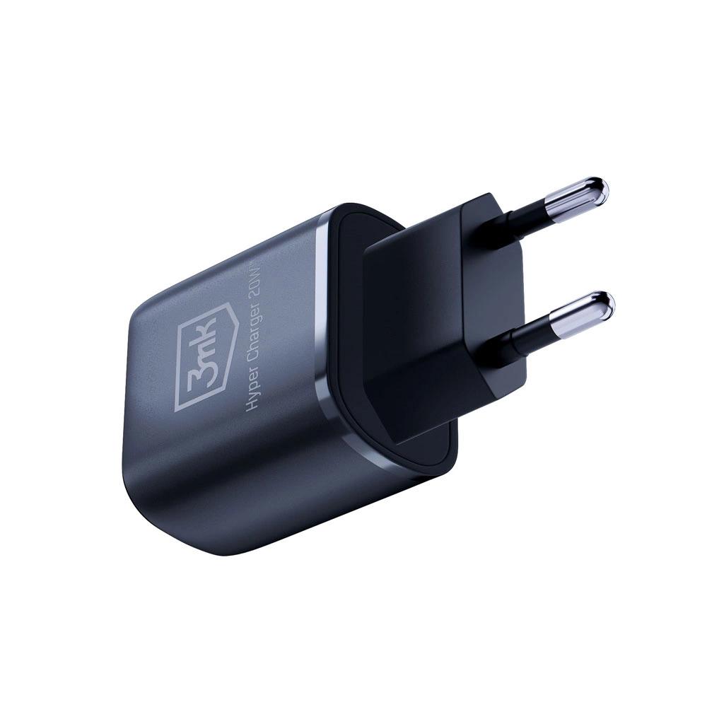 3mk Hyper Charger 20W USB-C USB-A wall charger - blackeng