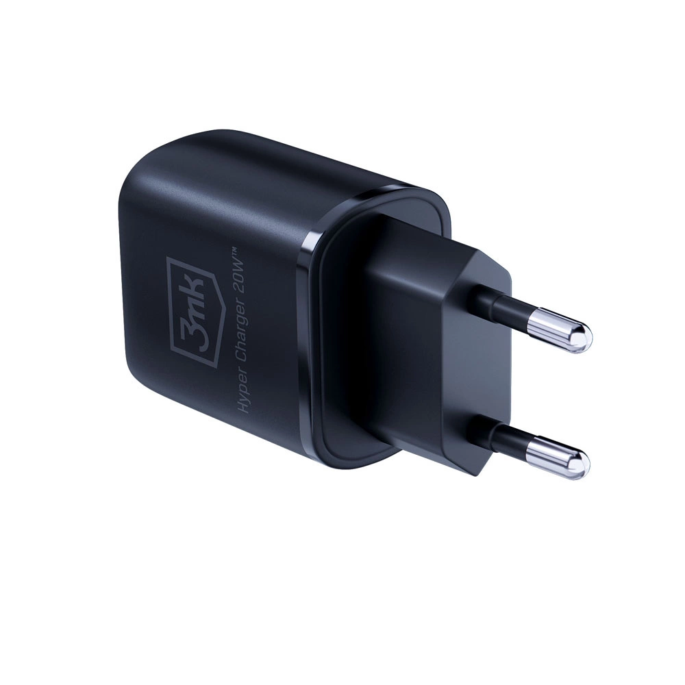 3mk Hyper Charger 20W USB-C USB-A wall charger - blackeng