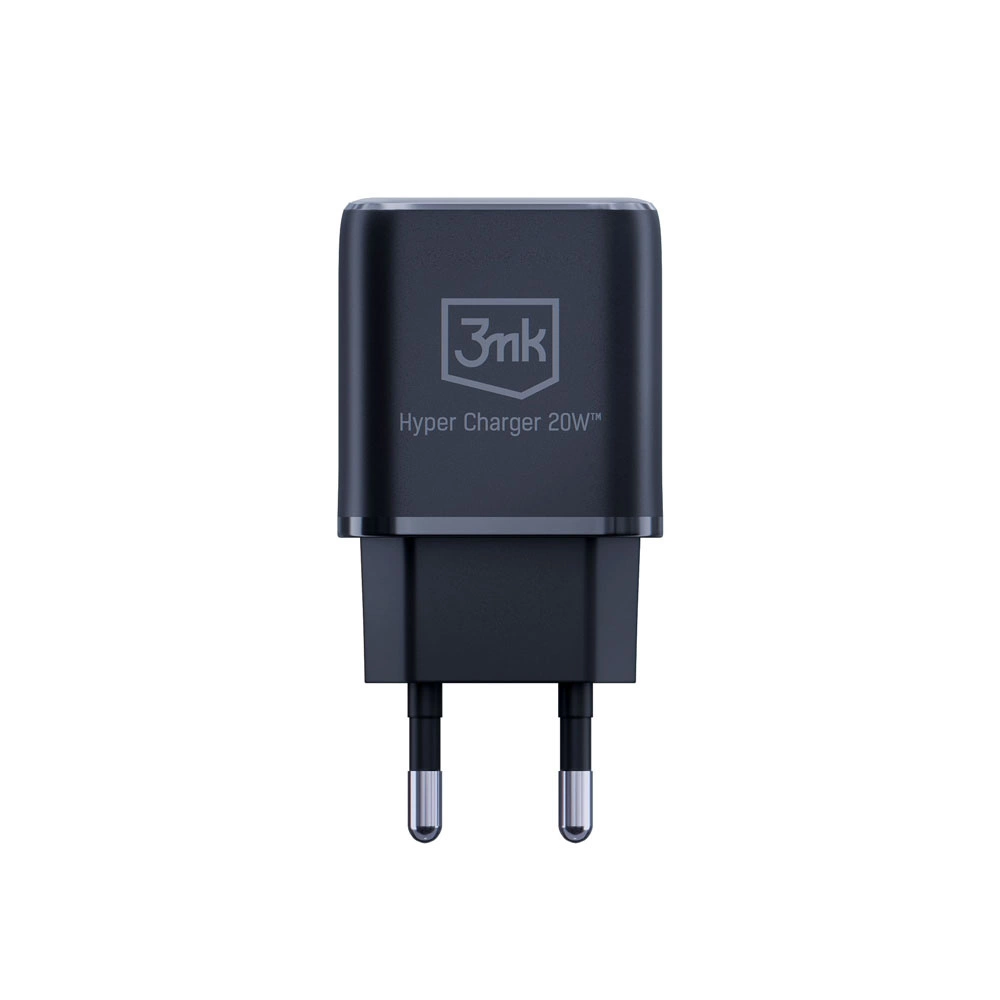 3mk Hyper Charger 20W USB-C USB-A wall charger - blackeng
