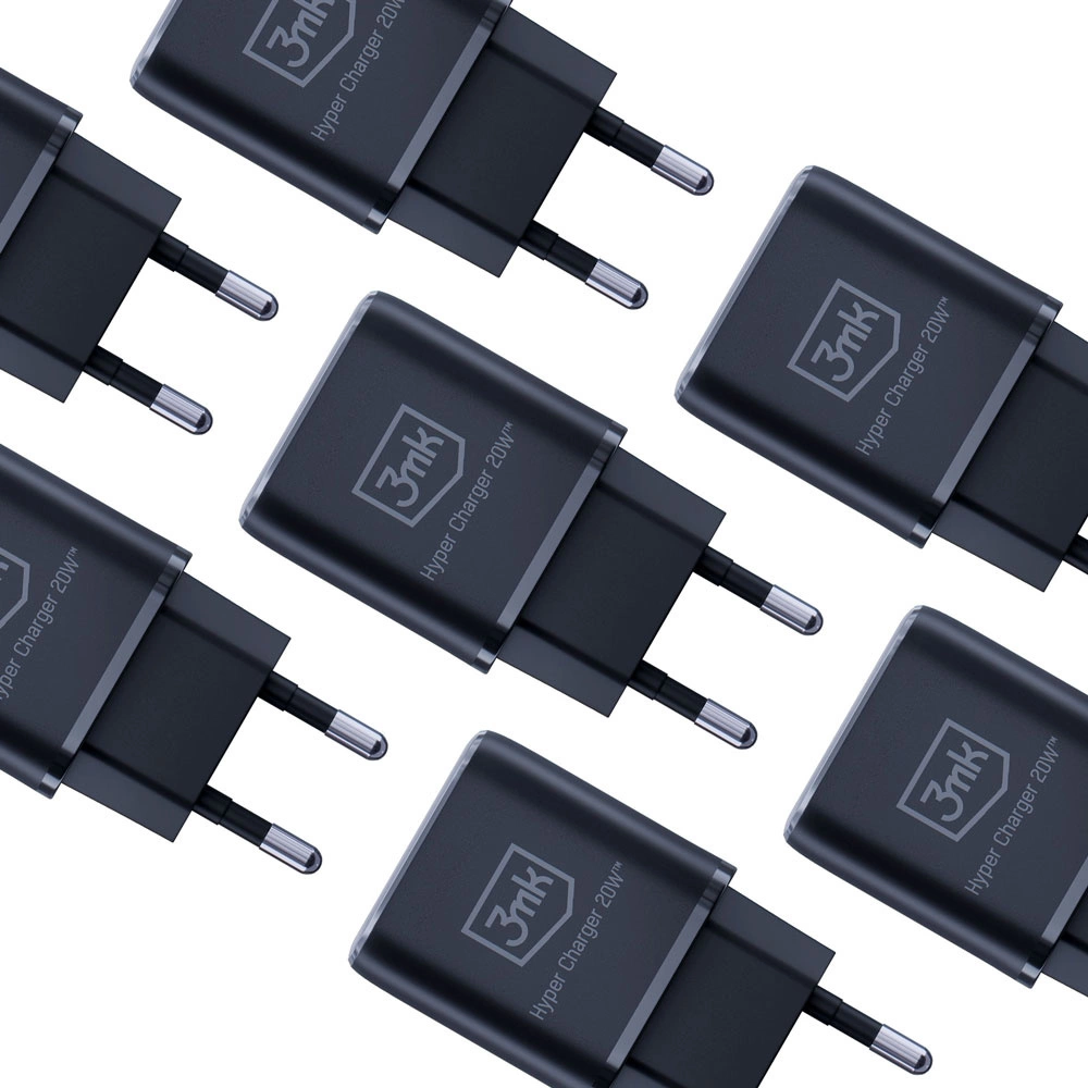 3mk Hyper Charger 20W USB-C USB-A wall charger - blackeng