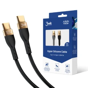 3mk Hyper Silicone Cable USB-C / USB-C 100W 2m - Blackeng