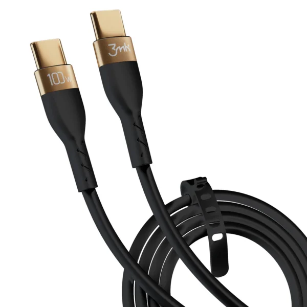 3mk Hyper Silicone Cable USB-C / USB-C 100W 2m - Blackeng