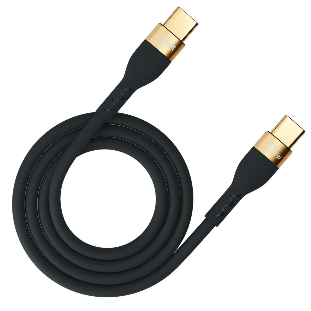 3mk Hyper Silicone Cable USB-C / USB-C 100W 2m - Blackeng