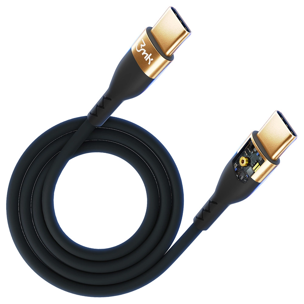 3mk Hyper Silicone Cable USB-C / USB-C 100W 2m - Blackeng