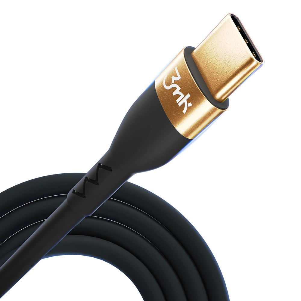 3mk Hyper Silicone Cable USB-C / USB-C 100W 2m - Blackeng
