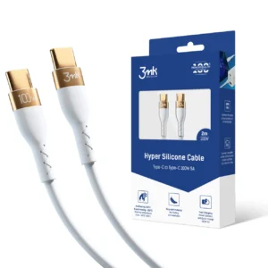 3mk Hyper Silicone Cable USB-C / USB-C 100W 2m - whiteeng