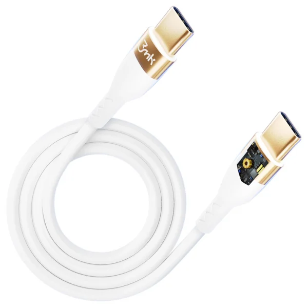 3mk Hyper Silicone Cable USB-C / USB-C 100W 2m - whiteeng
