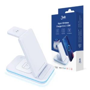3mk Hyper Wireless Charger 3in1 15W inductive charger for smartphone / smartwatch / headphones - whiteeng