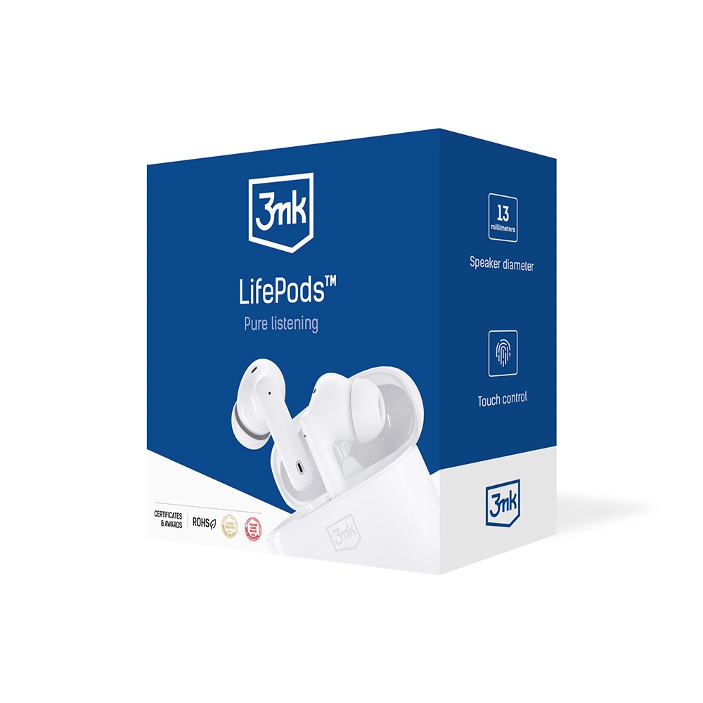 3mk LifePods in-ear wireless Bluetooth 5.3 ANC headphones - whiteeng