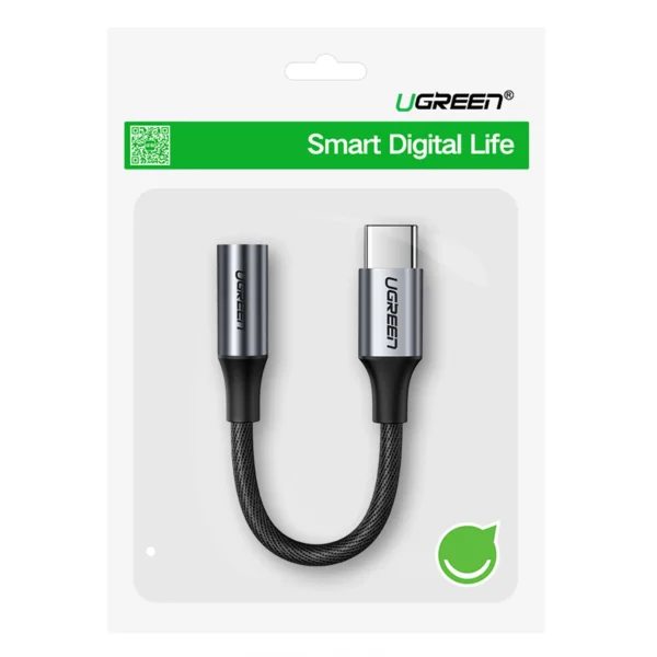 Ugreen AV161 adapter for headphones mini jack 3.5 mm (female) / USB-C (male) 10 cm - grayeng