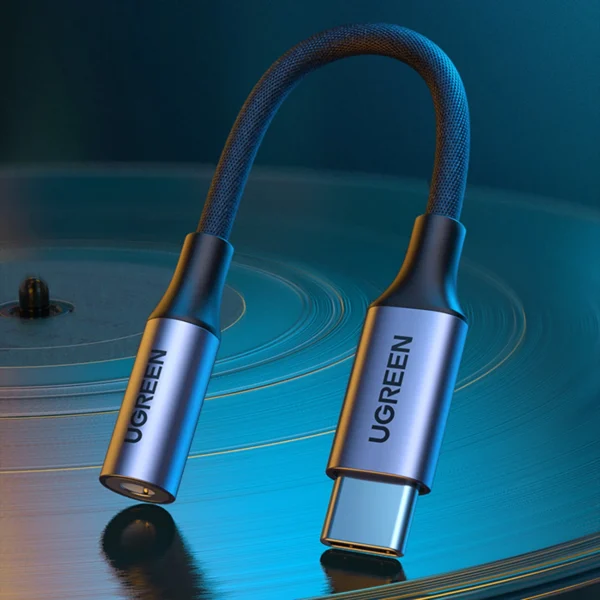Ugreen AV161 adapter for headphones mini jack 3.5 mm (female) / USB-C (male) 10 cm - grayeng