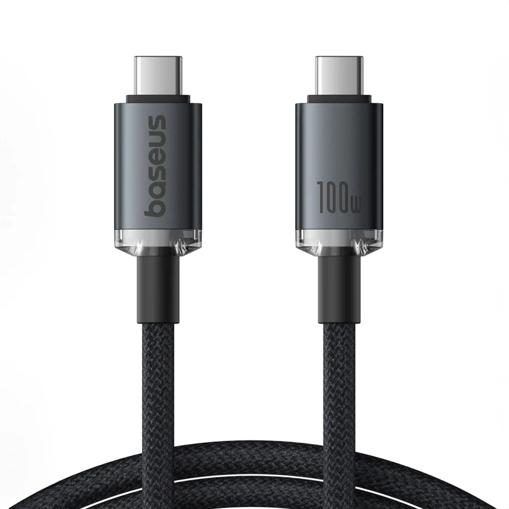 Baseus Crystal Shine CB000089 USB-C / USB-C USB3.2 cable 100W 20Gbps 1.5m - blackeng