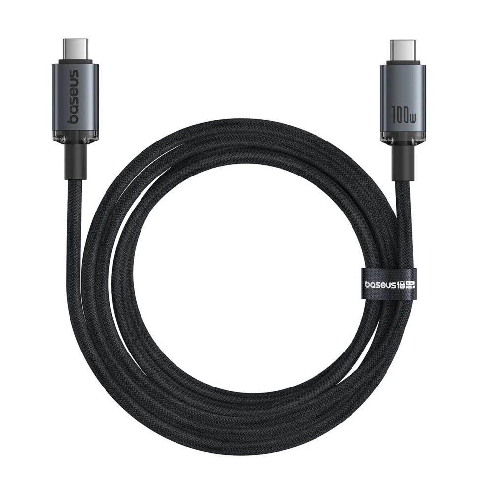 Baseus Crystal Shine CB000089 USB-C / USB-C USB3.2 cable 100W 20Gbps 1.5m - blackeng