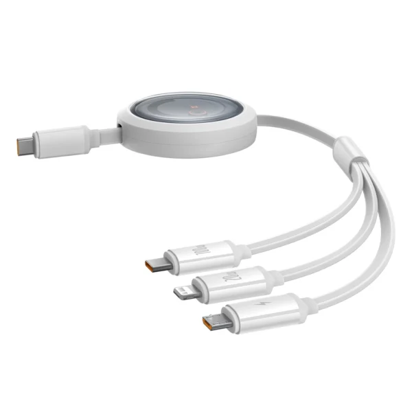 Baseus Free2Draw CB000084 retractable USB-C - Lightning / USB-C / micro USB cable 100W 1.1m - whiteeng