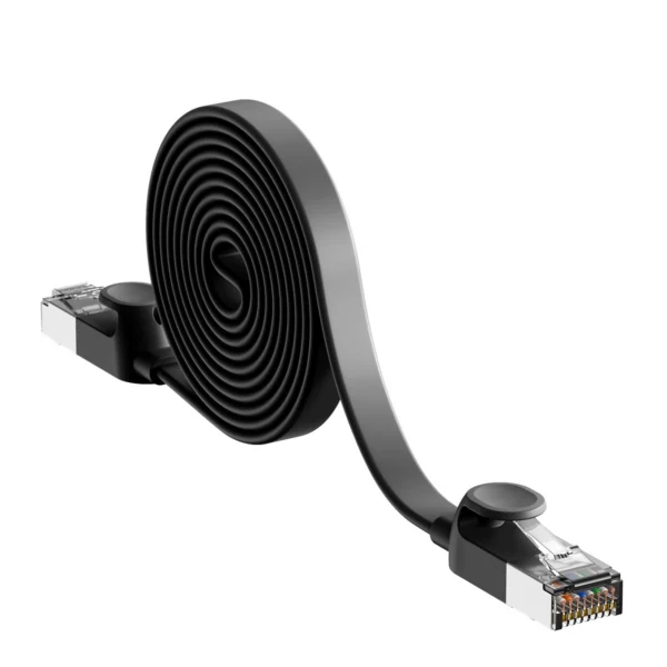 Baseus High Speed ​​flat Ethernet CAT6 RJ45 network cable 0.5m - blackeng