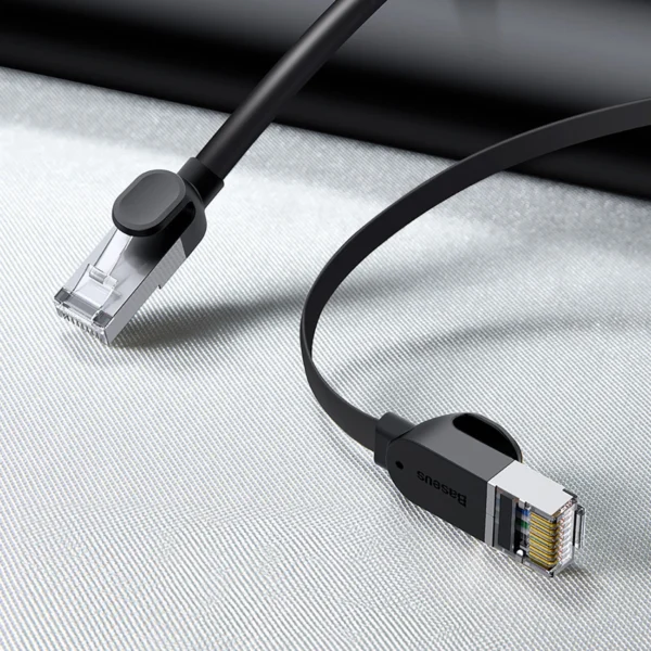 Baseus High Speed ​​flat Ethernet CAT6 RJ45 network cable 5m - blackeng