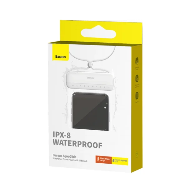 Baseus AquaGlide BS-PC029 case waterproof IPX8 with Slide Lock system - whiteeng