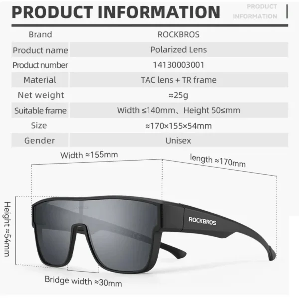 Rockbros SP304 polarizing cycling glasses - grayeng