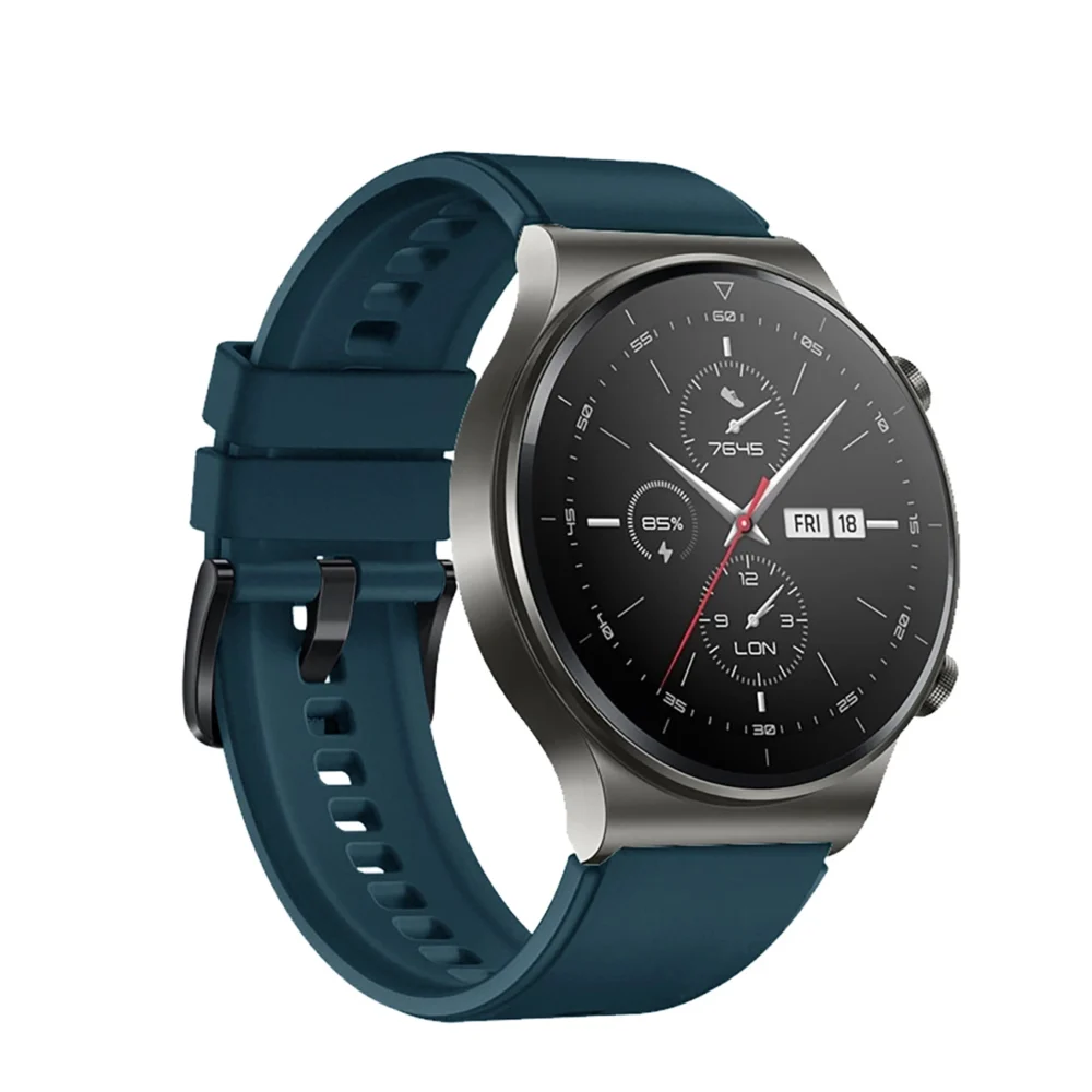 Silicone Strap for Huawei Watch GT 2 / 3 / 4 / 2 Pro / 3 Pro / 4 Pro / GT 2e - Dark Greeneng