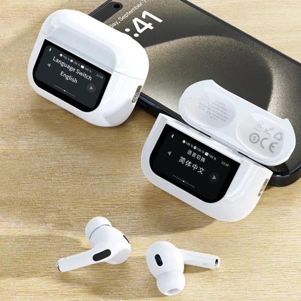 Dudao U19 in-ear TWS wireless Bluetooth 5.3 headphones with LED display - whiteeng