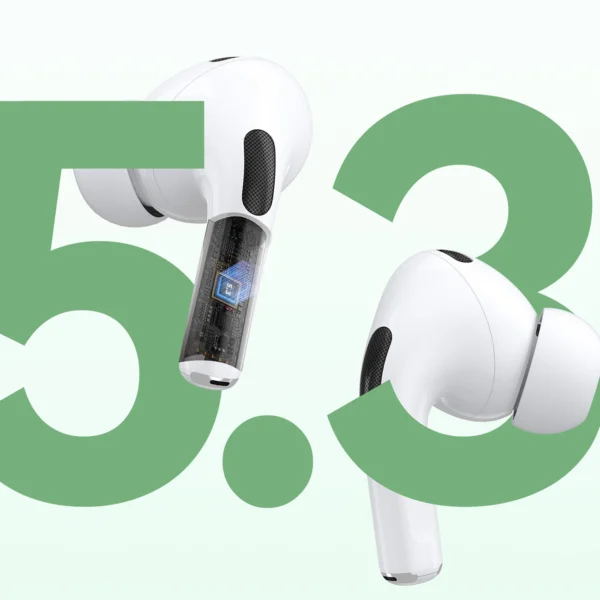 Dudao U19 in-ear TWS wireless Bluetooth 5.3 headphones with LED display - whiteeng