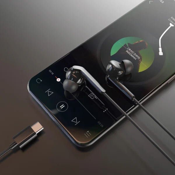 Dudao X3C+ Wired USB-C In-Ear Headphones 1.2m - Blackeng
