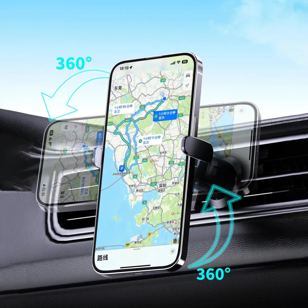 Dudao FW11 Car Phone Holder with 15W Inductive Charger for Air Vent/Cockpit - Blackeng