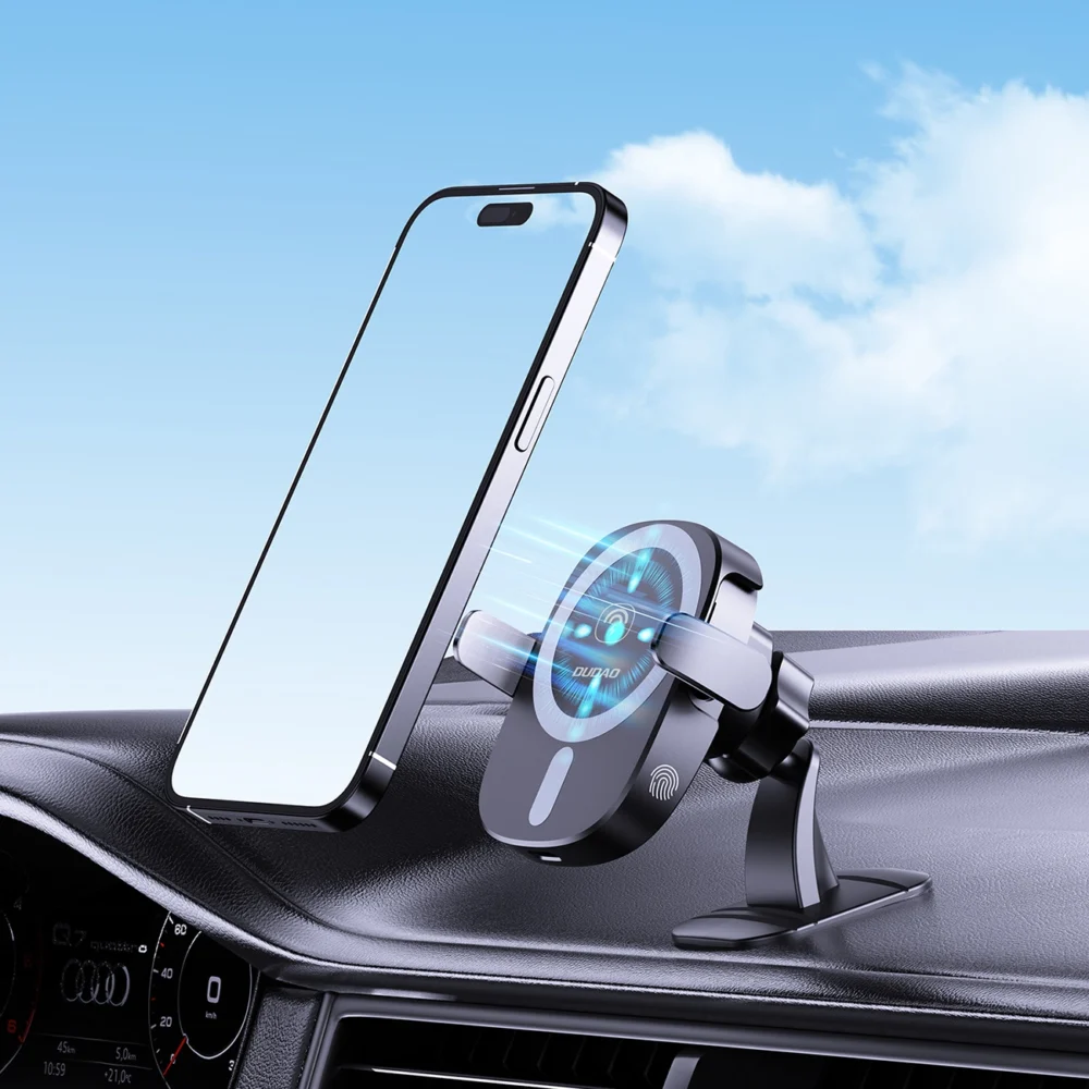 Dudao FW11 Car Phone Holder with 15W Inductive Charger for Air Vent/Cockpit - Blackeng