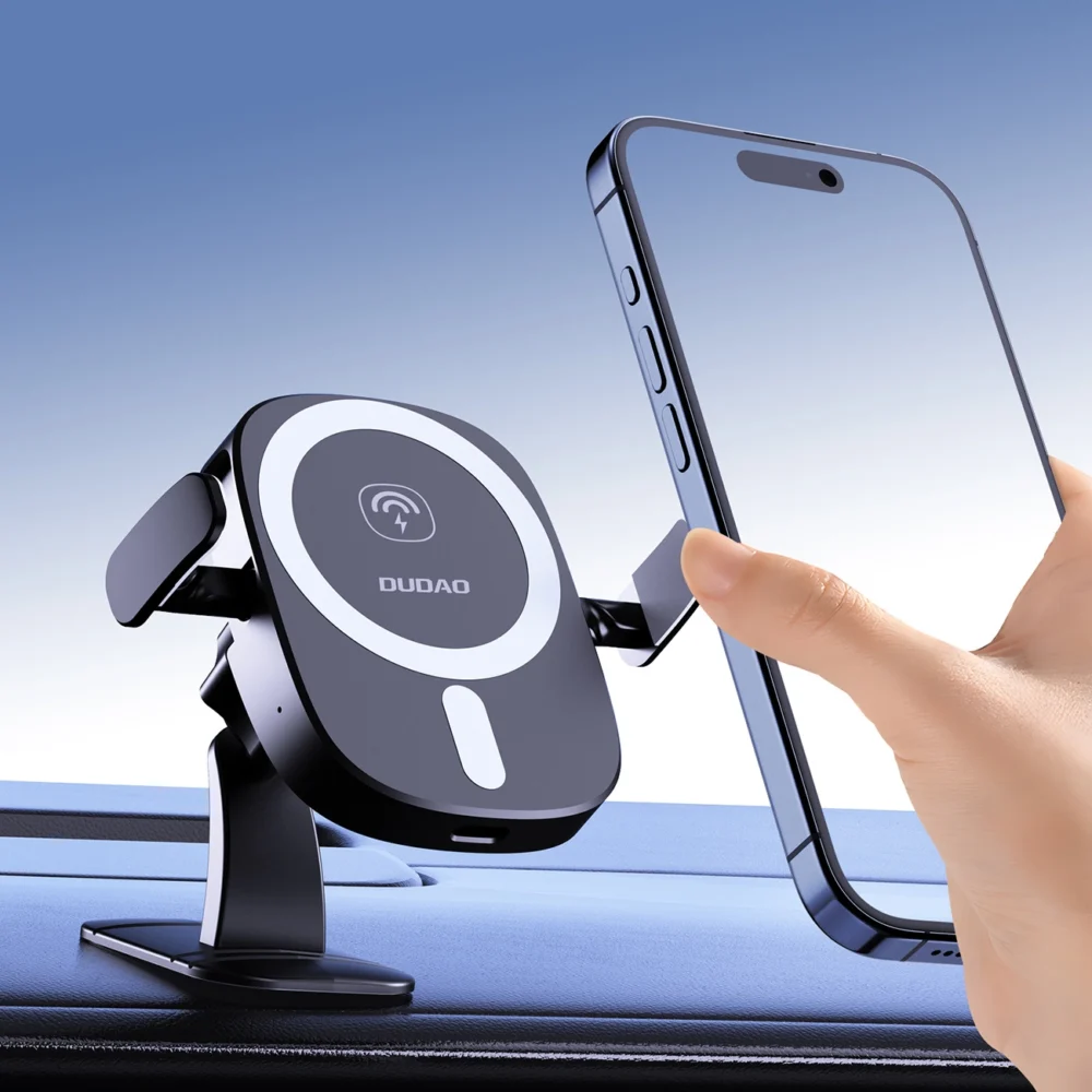 Dudao FW11 Car Phone Holder with 15W Inductive Charger for Air Vent/Cockpit - Blackeng