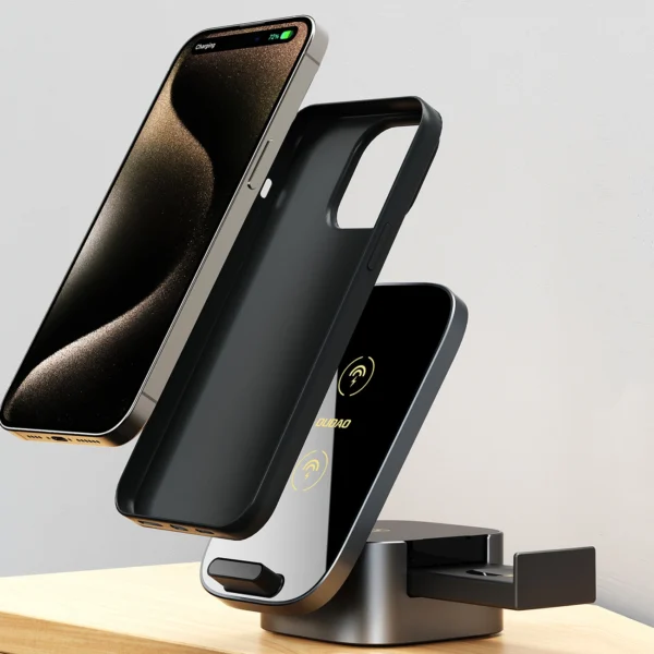 Dudao A11Pro+ 15W 3in1 Inductive Charger for Phone/Smartwatch/Headphones - Blackeng