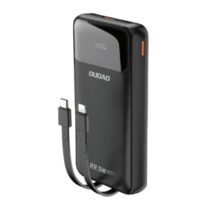 Dudao K15Pro Power Bank 20000mAh 22.5W PD USB-C / USB-A / Built-in Lightning and USB-C Cables - Blackeng