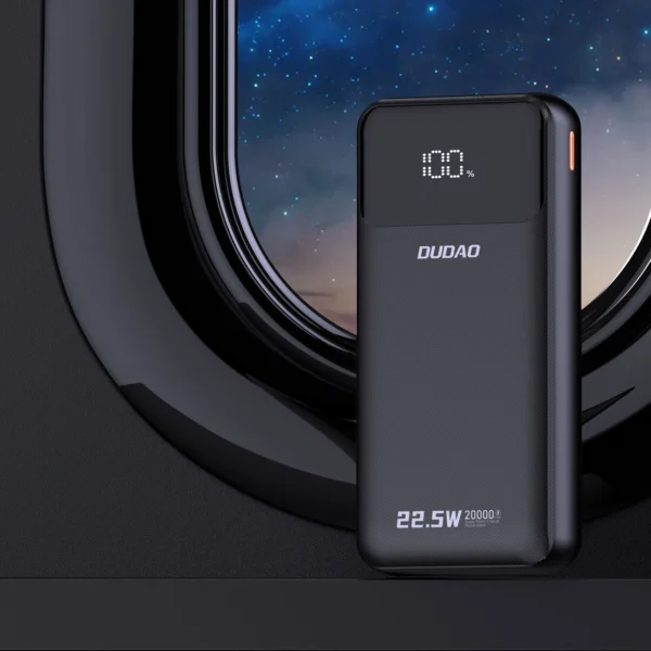 Dudao K15Pro Power Bank 20000mAh 22.5W PD USB-C / USB-A / Built-in Lightning and USB-C Cables - Blackeng