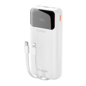Dudao K15Pro Power Bank 20000mAh 22.5W PD USB-C / USB-A / Built-in Lightning and USB-C Cables - Whiteeng