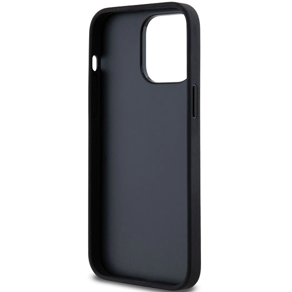 DKNY Leather Mono Stripe & Metal Logo case for iPhone 14 Pro - blackeng