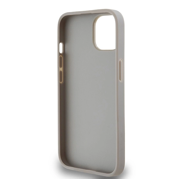 DKNY Leather Mono Stripe & Metal Logo case for iPhone 15 / 14 / 13 - beigeeng