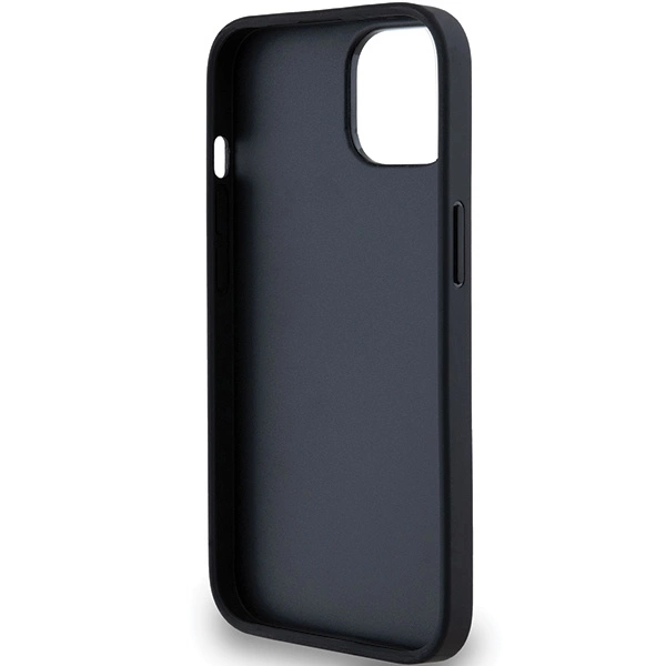 DKNY Leather Mono Stripe & Metal Logo Case for iPhone 15/14/13 - Blackeng