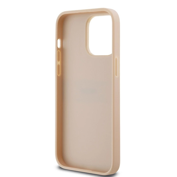 DKNY Leather Mono Stripe & Metal Logo case for iPhone 14 Pro Max - pinkeng