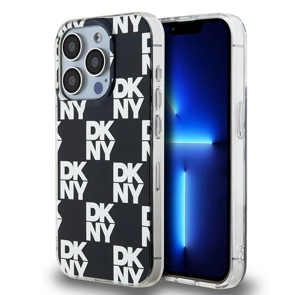 DKNY IML Checkered Mono Pattern case for iPhone 15 Pro - blackeng