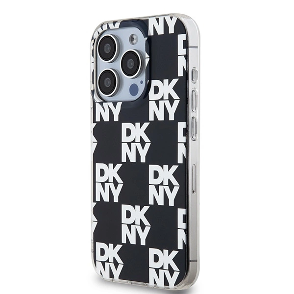 DKNY IML Checkered Mono Pattern case for iPhone 15 Pro - blackeng