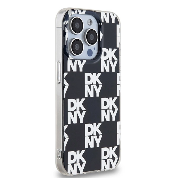 DKNY IML Checkered Mono Pattern case for iPhone 15 Pro - blackeng