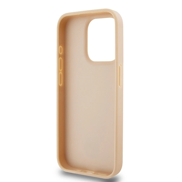 DKNY Leather Checkered Mono Pattern & Printed Stripes case for iPhone 15 Pro - pinkeng