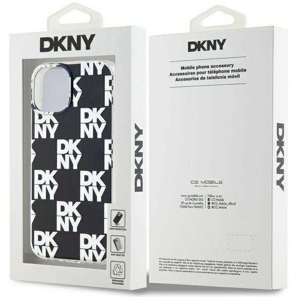 DKNY IML Checkered Mono Pattern case for iPhone 15 Plus / 14 Plus - blackeng
