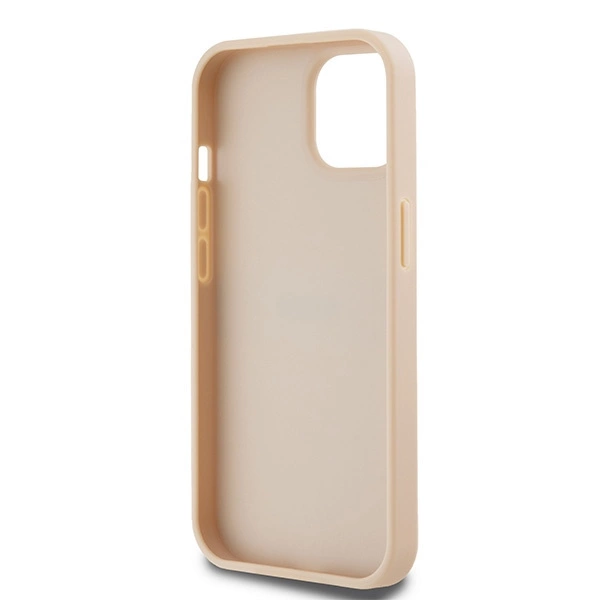 DKNY Leather Mono Stripe & Metal Logo case for iPhone 15 / 14 / 13 - pinkeng