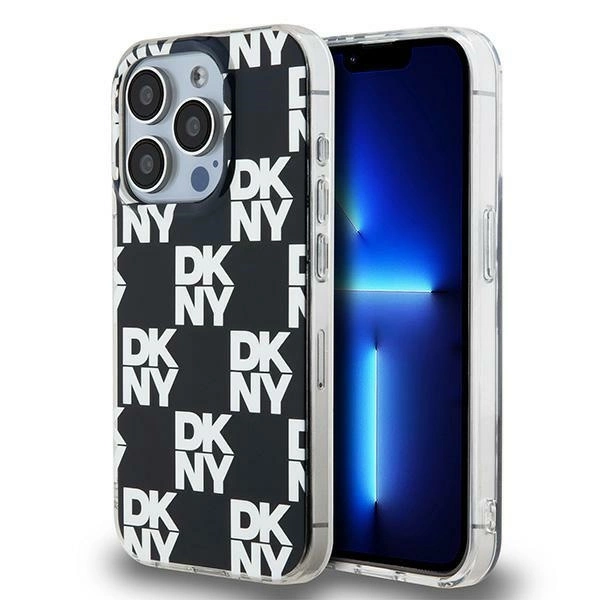 DKNY IML Checkered Mono Pattern case for iPhone 15 Pro Max - blackeng