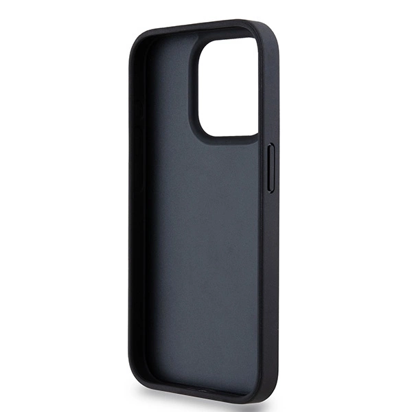 DKNY Leather Mono Stripe & Metal Logo case for iPhone 15 Pro Max - blackeng