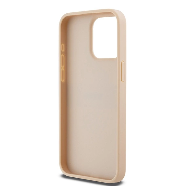 DKNY Leather Mono Stripe & Metal Logo case for iPhone 15 Pro Max - pinkeng