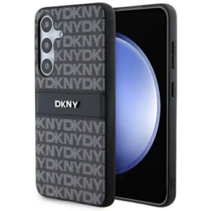 DKNY Leather Mono Stripe & Metal Logo case for Samsung Galaxy S24+ - blackeng