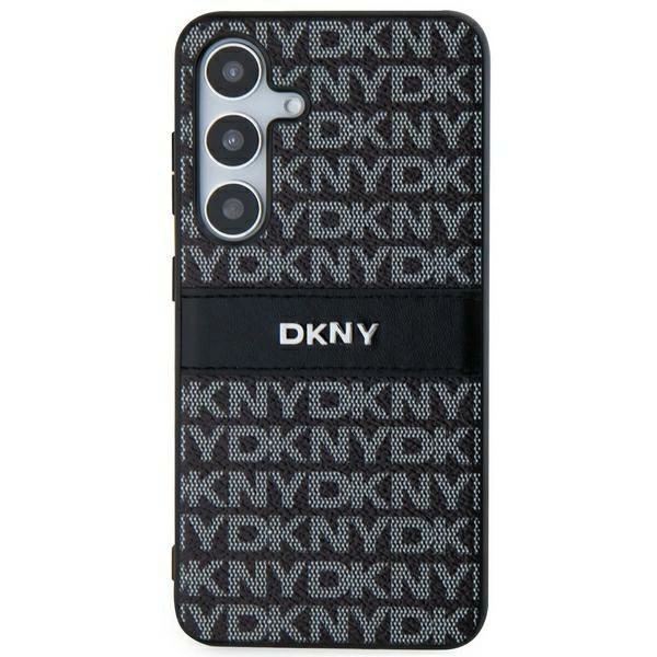 DKNY Leather Mono Stripe & Metal Logo case for Samsung Galaxy S24+ - blackeng