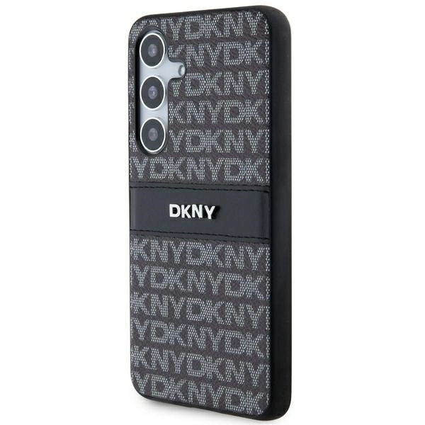DKNY Leather Mono Stripe & Metal Logo case for Samsung Galaxy S24+ - blackeng