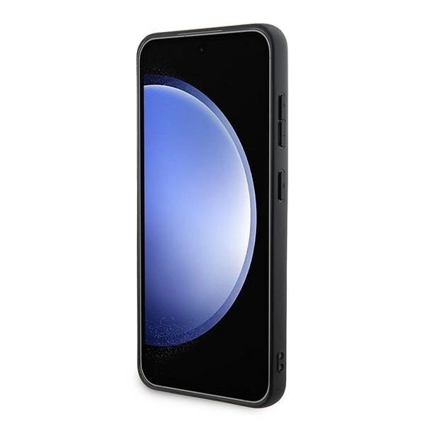 DKNY Leather Checkered Mono Pattern & Printed Stripes Case for Samsung Galaxy S24 - Blackeng